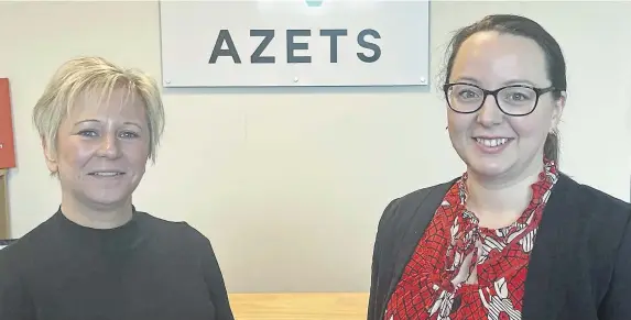  ?? ?? Hannah-Jane (H-J) Dobbie, left, Head of HR Consultanc­y at Azets, with Senior HR Consultant Andreja Okamgba