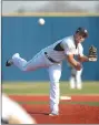  ?? NWA Democrat-Gazette/ ANTHONY REYES @NWATONYR ?? Landon Brown of Shiloh Christian pitches against McDonald County, Mo., Monday at Shiloh Christian in Springdale.