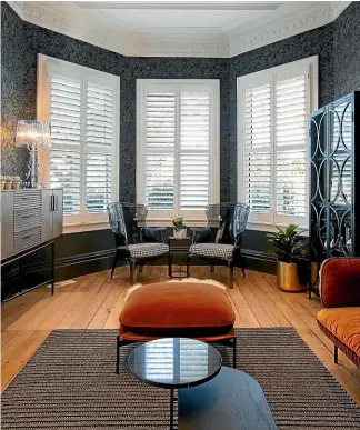  ?? TESSA CHRISP ?? This grand turn-ofthe-century villa features shutters by Brightshin­e in every room.