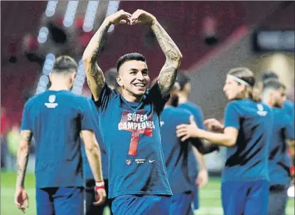  ?? FOTO: EFE ?? El atacante argentino Ángel Correa fue pieza clave en la consecució­n de la Supercopa de Europa ante el Real Madrid