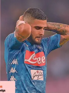  ??  ?? Lorenzo Insigne, 27 anni, già 6 gol in questa Serie A