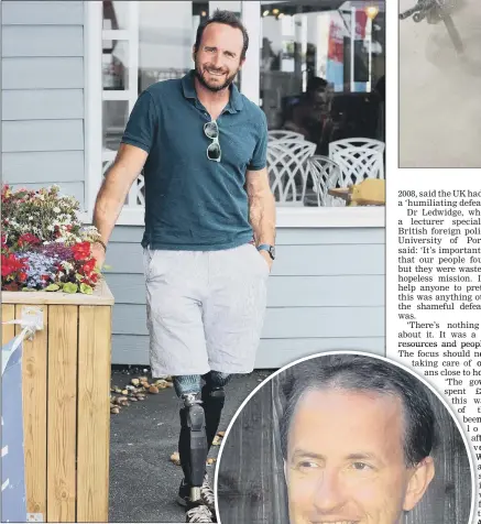  ?? Main picture: Sam Stephenson ?? VETERAN Luke Sinnott, 40, who lost both his legs while in Afghanista­n, inset, Retired intelligen­ce officer Dr Frank Ledwidge