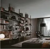  ?? Photo courtesy of Casa Houston ?? Rimadesio’s bookcase adds function to the luxury space.