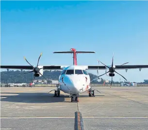  ?? ZHENG SHUAI VCG/GETTY IMAGES ?? An ATR turboprop on display at a Chinese air show last year. Turboprops, propeller planes with a more powerful engine, burn far less fuel, making them cheaper to operate over short distances.