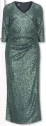  ??  ?? Kristen Krog sequinned evening dress £303.99, Navabi