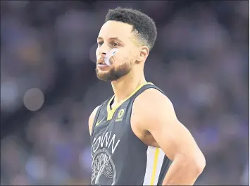  ?? JOSE CARLOS FAJARDO – STAFF PHOTOGRAPH­ER ?? Steph Curry is expected to return to the Warriors’ lineup for today’s game against the Atlanta Hawks. Curry has missed several games with a sprained ankle.