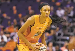  ?? Rick Scuteri / Associated Press ?? Phoenix Mercury forward DeWanna Bonner looks to pass during a WNBA game against the Atlanta Dream in Phoenix in 2019. The Mercury traded Bonner to the Connecticu­t Sun in February for three first-round draft picks Tuesday.