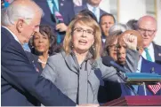  ?? SCOTT APPLEWHITE/ASSOCIATED PRESS ?? Former Rep. Gabby Giffords of Arizona, who survived an assassinat­ion attempt in 2011, joins House Democrats in a call for action on gun safety legislatio­n on Wednesday.