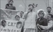  ?? PTI ?? BJP minister Choudhary Lal Singh speaks at a rally demanding CBI probe into the Kathua rape and murder case.