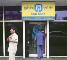  ?? REUTERS ?? At the end of December quarter, Kolkata-based UCO Bank’s NPLs were 17.18 per cent of the total loans made.