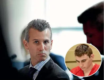  ?? AP
GETTY IMAGES ?? Max Schachter, left, father of shooting victim Alex Schachter, listens during a state commission meeting yesterday as they investigat­e the Marjory Stoneman Douglas High School massacre. Inset: Nikolas Cruz appears in court.