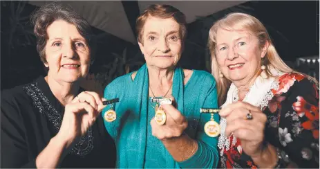  ?? FOREFRONT: New life members of the Townsville Eisteddfod committee Cheryl Smith, Ava Ball and Cheryl Elliott, Picture: ALIX SWEENEY ??