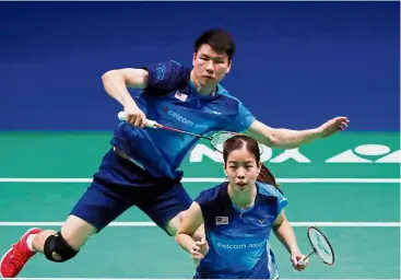  ?? — reuters ?? Scintillat­ing form: shevon Lai Jemie (front) and Goh soon huat emerged as the runnersup at the Korean masters last week.