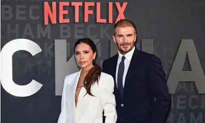  ?? ?? Victoria and David Beckham at the UK premiere of Beckham in London this week. Photograph: Gareth Cattermole/Getty Images