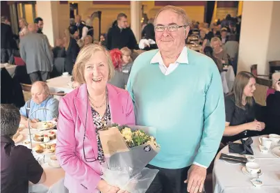  ??  ?? Jean Malcolm of Brechin and her husband Graham at Contact the Elderly’s “thank you” ceremony at Crieff Hydro.
