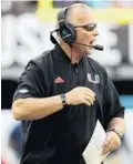  ?? LYNNE SLADKY/AP ?? Hurricanes coach Mark Richt, who has been Miami’s play caller throughout his three-year tenure in Coral Gables.