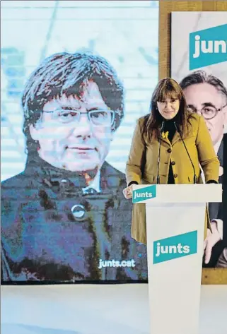  ?? JUNTS ?? De La Seu d’urgell... Borràs hizo campaña en La Seu con Tremosa y Turull