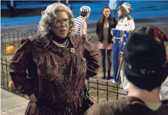  ??  ?? In this image released by Lionsgate, Tyler Perry portrays Madea in a scene from, ‘Tyler Perry’s Boo! A Madea Halloween.’