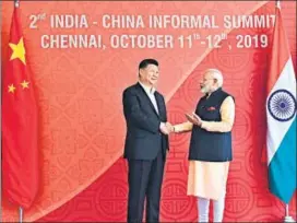  ??  ?? PM Narendra Modi with Chinese President Xi Jinping on the second day of the summit on Saturday.
ANI