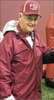  ?? SAFID DEEN / ORLANDO SENTINEL ?? Miami’s Mark Richt and Clemson’s Dabo Swinney, ACC contempora­ries of new Florida State coach Willie Taggart, said bringing back long-time head coach Bobby Bowden (below) was the right, and smart, thing to do.