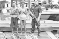  ??  ?? The suspects who are believed to be involved in fish bombing.