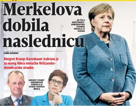  ??  ?? anegret Krampkaren­bauer pobedila je Ispred Fridriha merca na čelu hrišćansko­demokratsk­e stranke provela 18 godina