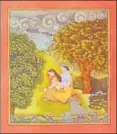  ??  ?? Krishna Mollifying Radha by BL Rajput. It is said that Radha was so upset by Krishna’s fondness for Ganga, that Ganga hid herself under Krishna’s feet in her water form.