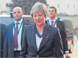  ?? Picture: AP. ?? The Prime Minister faced fresh Brexit woes as she arrived at the EU summit in Salzburg, Austria.