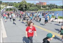  ??  ?? The runners at the Terry Fox Run in St. John’s, on Sunday.