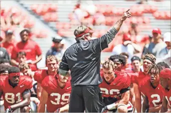  ?? Tony Walsh ?? Georgia head coach Kirby Smart during the Bulldogs’ practice session on Dooley Field at Sanford Stadium in Athens, Ga., on Aug. 14.