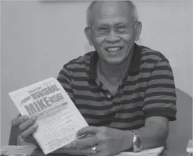  ?? JOY TORREJOS ?? “Betrayed” in 2007 by a person who had his utmost trust, former Day-as, Cebu City barangay captain Michael Ocleasa plans to revive his public service career, this time as a candidate for councilman of Barangay Apas, his new home.