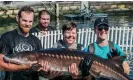  ?? ?? Deborah Keane, right, with a sturgeon farmed at her ‘no-kill’ California Caviar
Company.