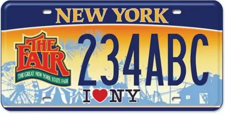  ?? NEW YORK STATE DMV ?? A custom New York State Fair license plate