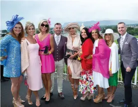  ??  ?? Some of the style on show at Ladies Day in Cleveragh.