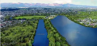  ??  ?? The East Lake concept is one of several proposal for the future use of the residentia­l red zone along the Avon River.