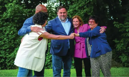  ?? EFE ?? Junqueras, Romeva, Bassa y Forcadell viajaron ayer a Suiza para encontrars­e con Marta Rovira