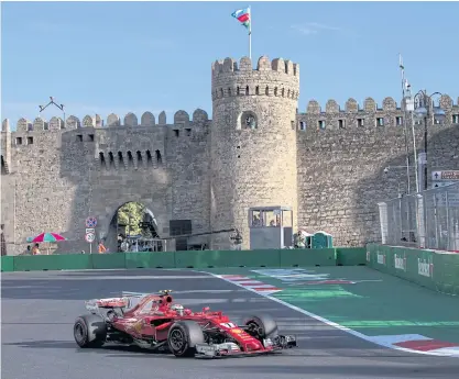  ??  ?? Ferrari driver Kimi Raikkonen during practice ahead of the Azerbaijan Grand Prix.