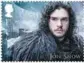  ??  ?? Fan favorite Jon Snow is among the characters from the hit TV series, Game of Thrones, who will appear on Britain’s new series of stamps.
