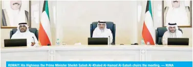  ?? — KUNA ?? KUWAIT: His Highness the Prime Minister Sheikh Sabah Al-Khaled Al-Hamad Al-Sabah chairs the meeting.