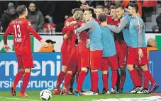  ?? Slaví v duelu proti Leverkusen­u, po němž vedou bundesligu FOTO AP ?? Hráči Lipska