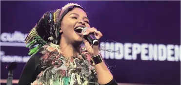  ?? Picture: Phando Jikelo/African News Agency (ANA) ?? TALENTED: Simphiwe Dana performs at the 19th Cape Town Internatio­nal Jazz Festival held at the CTICC at the weekend.