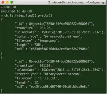  ??  ?? GridFS stores its files in two system tables named fs.files and fs.chunks. ( Moredetail­sGridFSand­Rubyboxtop,p85.)