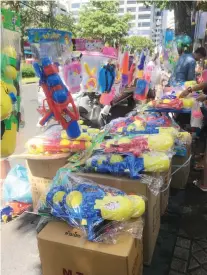  ??  ?? WATER GUNS. For sale.