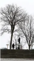  ?? TONY CALDWELL ?? Greenspace Alliance of Canada’s Capital wants federal preservati­on for an elm threatened by renovation­s to Centre Block.