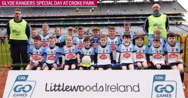  ??  ?? The Glyde Rangers team pose for a photo during Day 2 of the The Go Games at Croke Park in Dublin. Photo by Piaras Ó Mídheach/Sportsfile