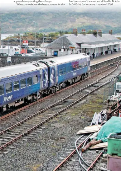  ?? JOHN STRETTON. ?? ScotRail 158705 provides the motive power for the 1208 Kyle of Lochalsh-Inverness service on May 24 2017. The franchise is currently operated by Abellio until 2025, but could be retendered by the Scottish government in 2020 with the public sector...