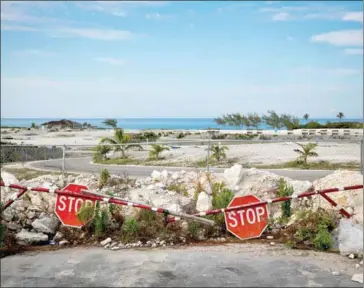  ?? SCOTT MCINTYRE/THE NEW YORK TIMES ?? Trash, discarded materials and remnants of the failed Fyre Festival remain on the festival site in Exuma, Bahamas, May 14.