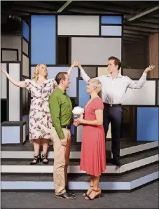  ??  ?? “I Love You, You’re Perfect, Now Change,” starring Heather Kopp (from left), Michael Scott Ross, Anna Lise Jensen and Clay Cartland, is now playing at the Kravis Center.