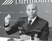  ?? Holly Ramer / Associated Press ?? Surgeon General Jerome Adams holds up a dose of naloxone, an opioid overdose reversing drug.