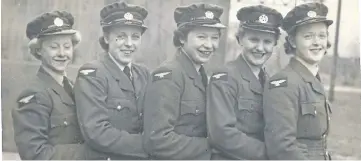  ??  ?? Silvie Taylor, far right, served as a mechanic with the WAAF during the war.